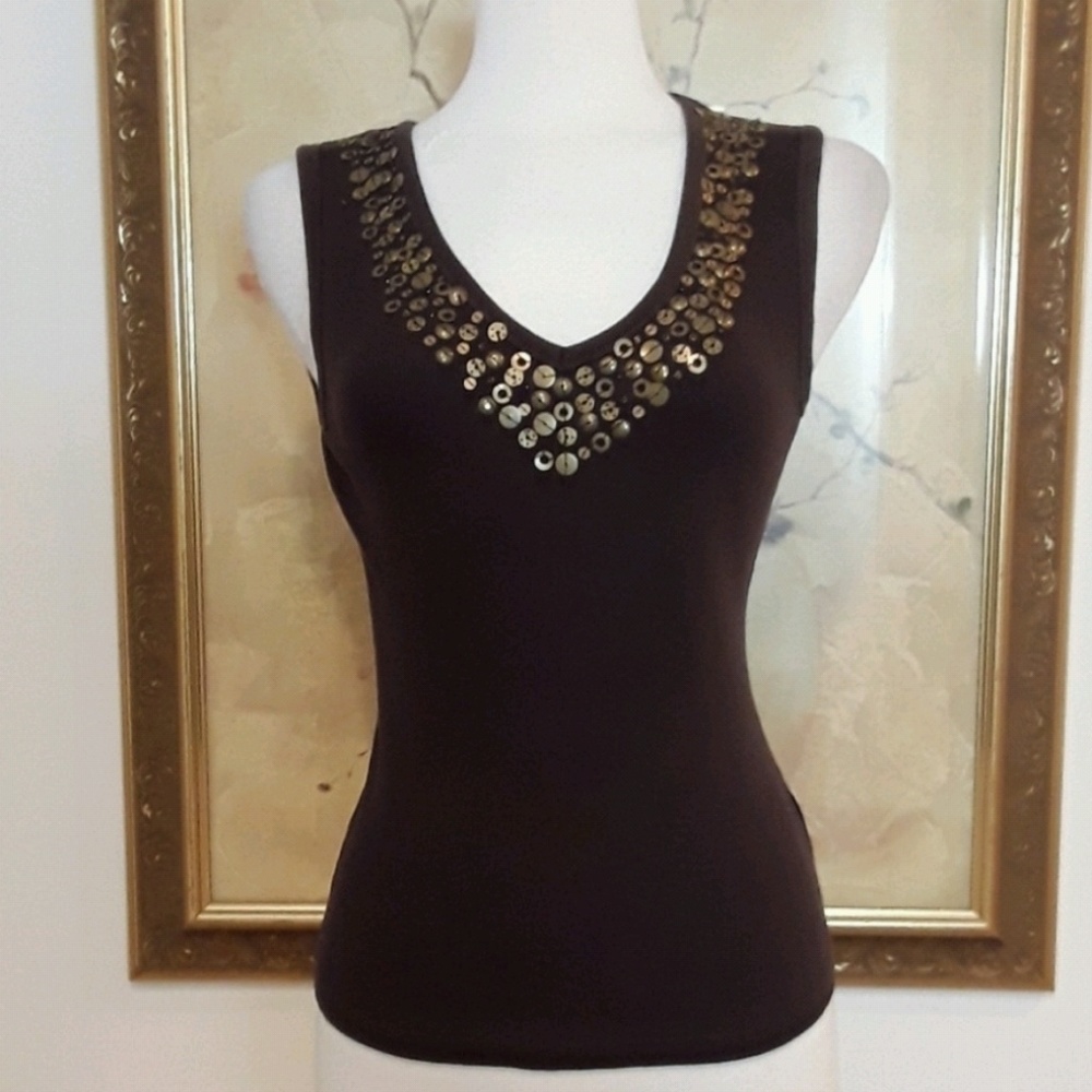 CABLE & GAUGE. Embelished Tank Top